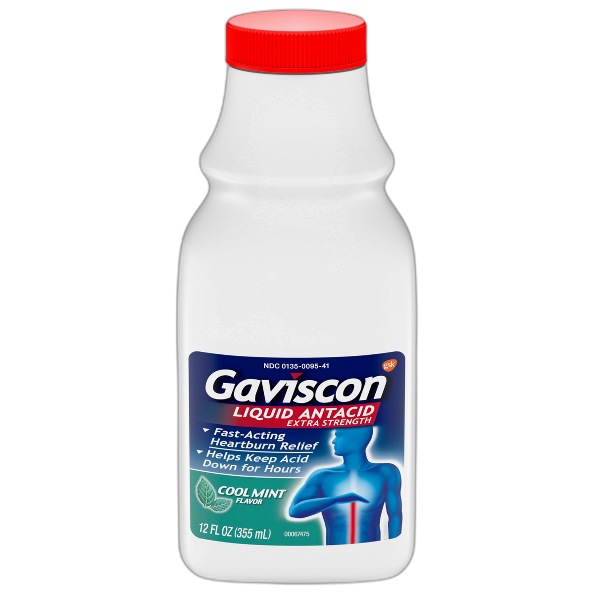Gaviscon Extra Strength Cool Mint Liquid Antacid For Fast-Acting Heartburn Relief, 12 Ounces