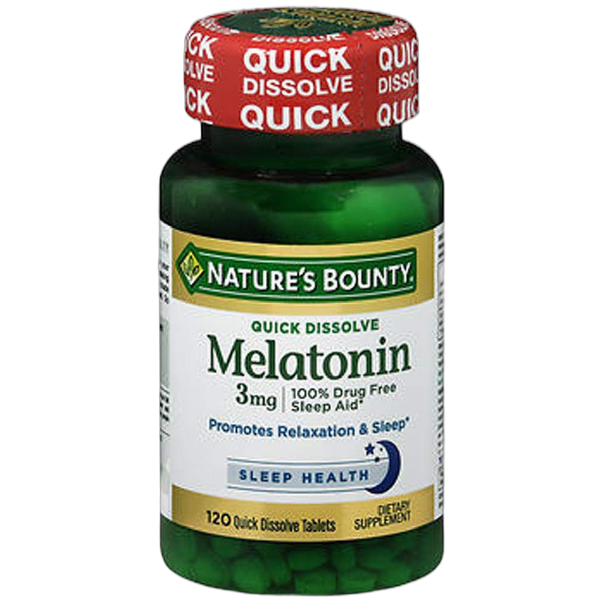 Nature's Brand Bounty Melatonin Quick Dissolve Tablets, 120 ct