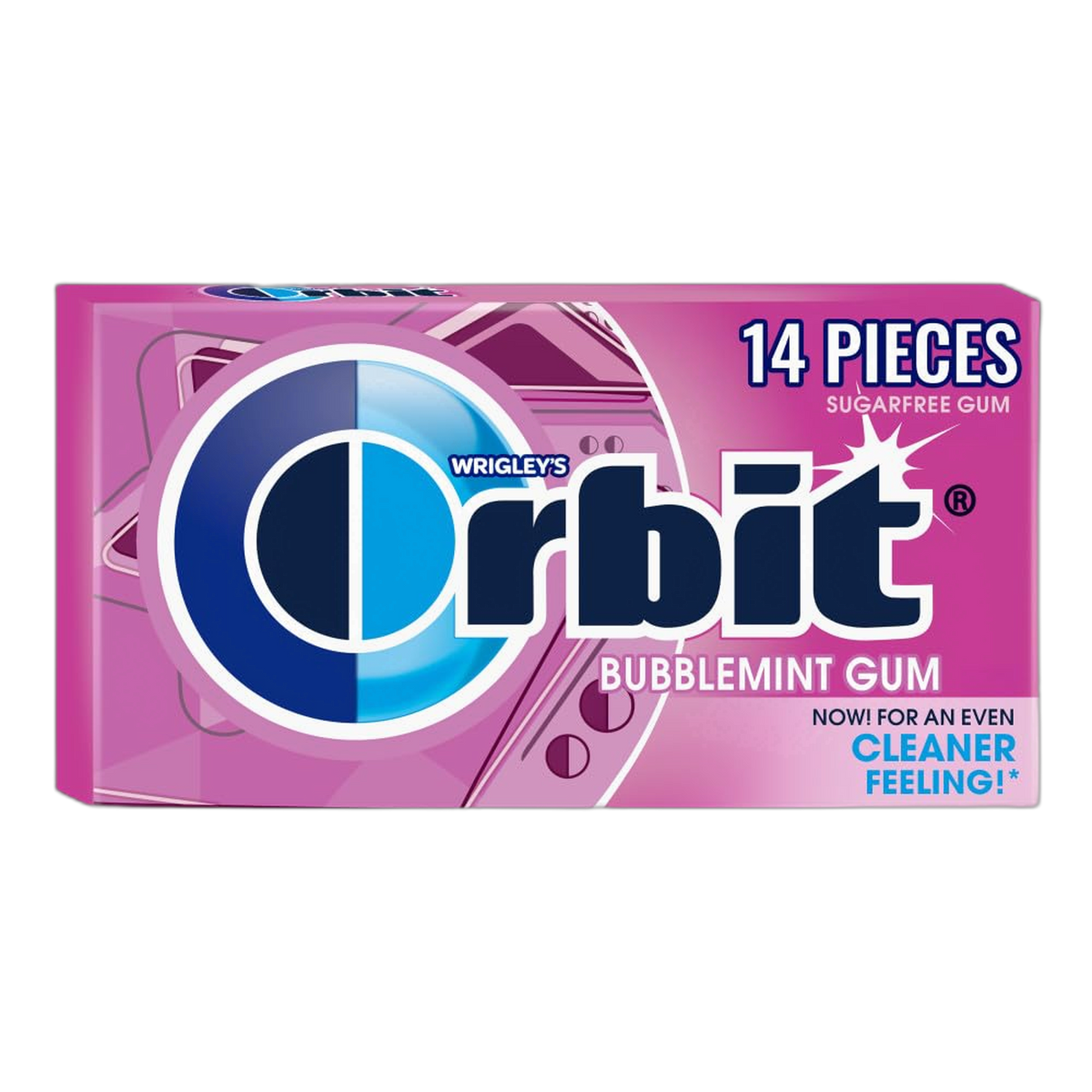 ORBIT Bubblemint Sugarfree Gum Single Pack, 14 Pieces