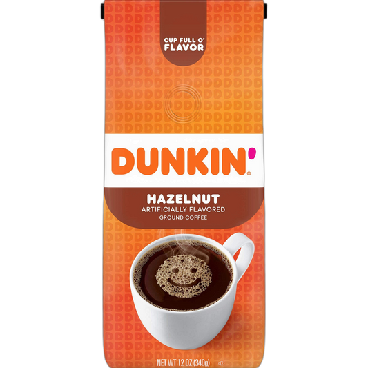 Dunkin' Hazelnut Flavored Ground Coffee, 12 Ounce (Pack of 1)