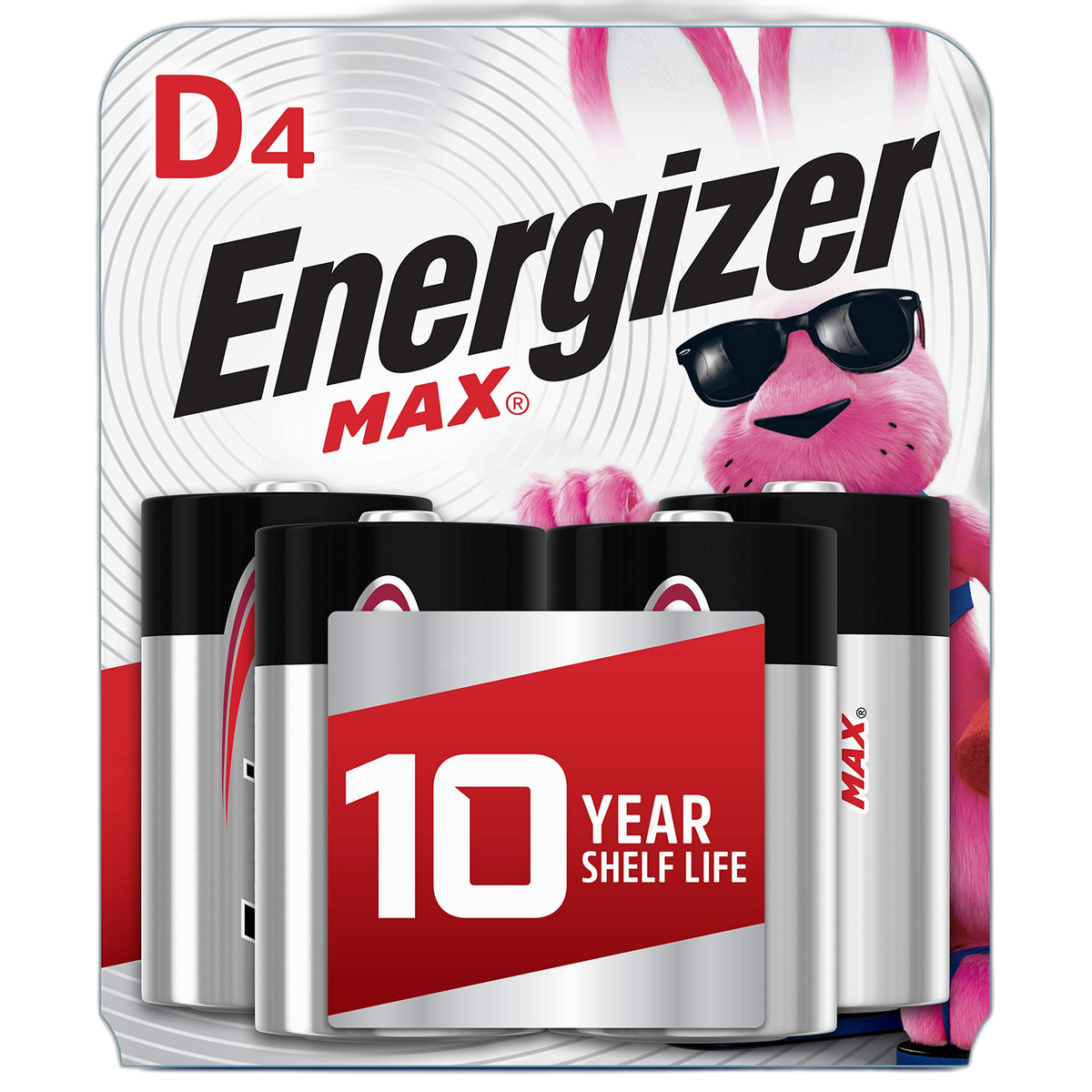 Energizer D Batteries, Premium D Cell Batteries Alkaline, 4 Count