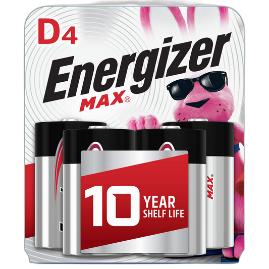 Energizer D Batteries, Premium D Cell Batteries Alkaline, 4 Count
