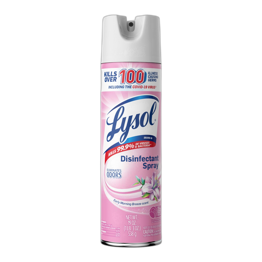 Lysol Disinfectant Spray, Sanitizing and Antibacterial Spray, For Disinfecting and Deodorizing, Early Morning Breeze, 1 Count, 19 fl oz each