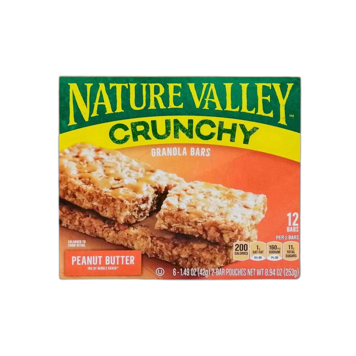 Nature Valley Crunchy Granola Bars, Peanut Butter, 12 Ct, 8.94 oz (6 Pouches)