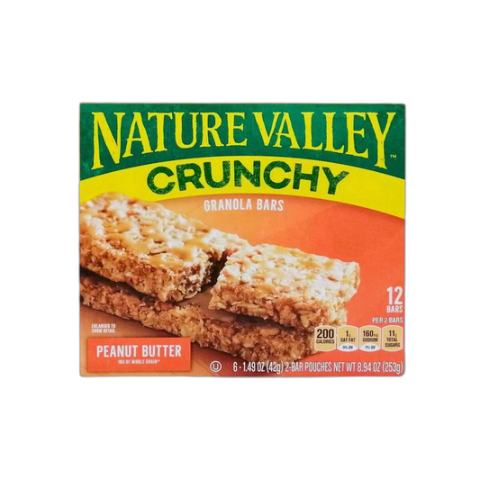 Nature Valley Crunchy Granola Bars, Peanut Butter, 12 Ct, 8.94 oz (6 Pouches)