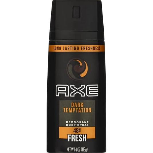 AXE Dark Temptation Body Spray Deodorant for Men, 4 Oz, Pack of 6