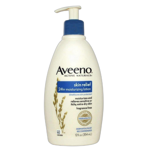 Aveeno Active Naturals Skin Relief Moisturizing Lotion, 12-Ounce Pump Bottles (Pack of 3)