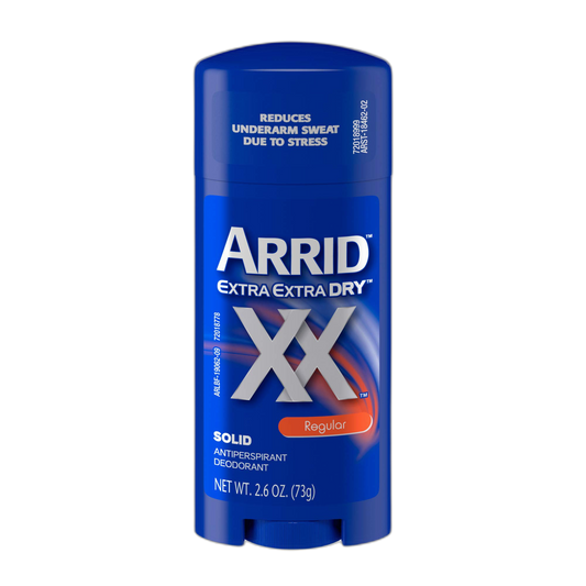 Arrid XX Extra Extra Dry Solid Antiperspirant Deodorant, Regular, 2.6 Oz (Pack of 6)