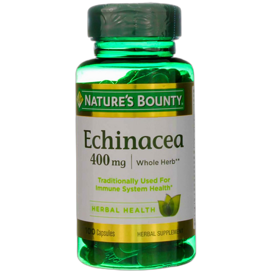 Nature's Bounty Natural Whole Herb Echinacea 400mg, 100 Capsules (Pack of 2)