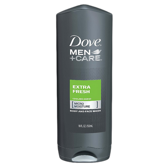 Dove Men+Care Body and Face Wash Extra Fresh 18 oz for Dry Skin Effectively Washes Away Bacteria While Nourishing Your Skin