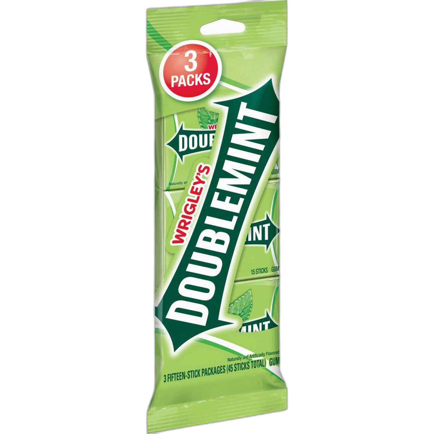 WRIGLEY'S Doublemint Chewing Gum Bulk Pack, 15 Stick Count (Pack of 3) - Gum Packs