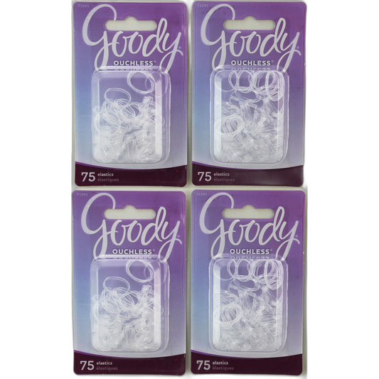 Goody Ouchless Mini Crystal Polyband Elastics 75 ea (Pack of 4)