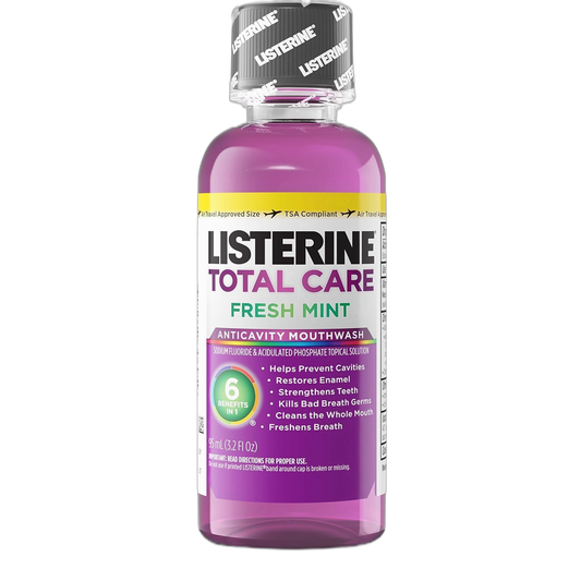 Listerine Total Care Anticavity Mouthwash, Fresh Mint, 3.2 Ounce (Pack of 24)