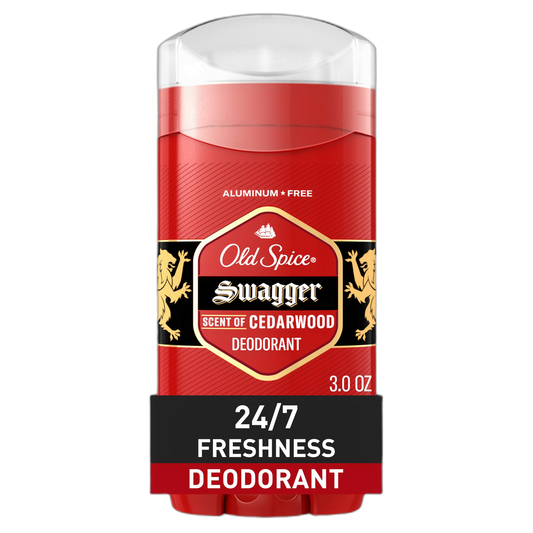 Old Spice Aluminum Free Deodorant for Men, 24/7 Odor Protection, 24/7 Freshness & Lasting Scent, Swagger with Cedarwood Scent, 3.0 oz