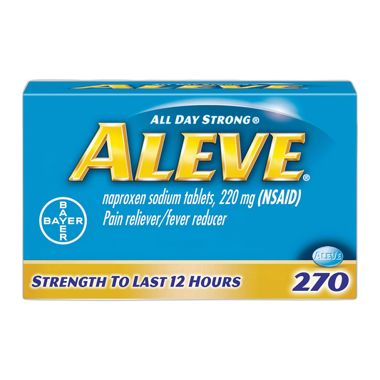 Aleve Caplets, Naproxen Sodium 220 mg (NSAID), Pain Reliever/Fever Reducer, #1 Orthopedic Surgeon Recommended, 270 Count