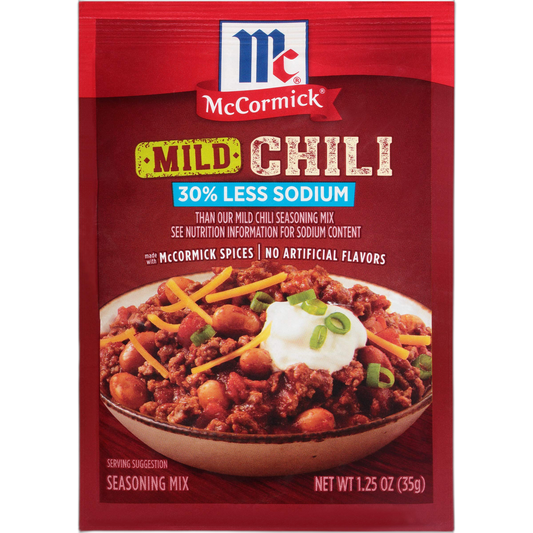 McCormick, 30% Less Sodium Mild Chili Seasoning Mix, 1.25 Oz