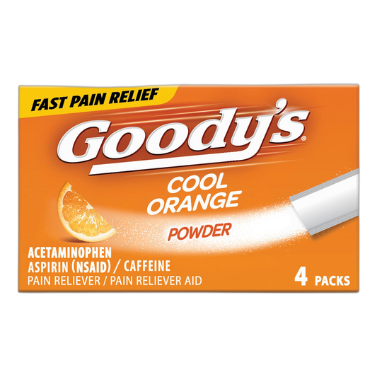 Goody's Extra Strength Headache Powders, Cool Orange, 4 Count (Pack of 1)