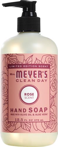 MRS. MEYER'S CLEAN DAY Hand Soap, Made with Essential Oils, Biodegradable Formula, Rose, 12.5 fl. oz
