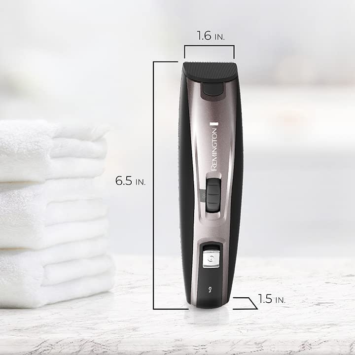 RemingtonÂ® â€˜The Beardsmanâ€™ Beard Trimmer for Men, Ultimate Precision Full Beard Grooming Kit and Hair Clippers, with 3 Adjustable Combs, Scissors, and Brush, Black