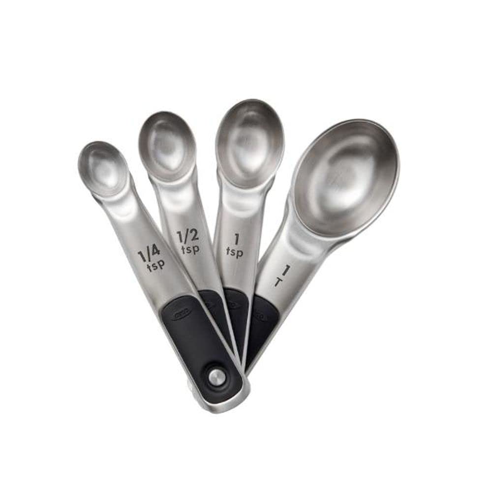 OXO Good Grips 4 Piece Stainless Steel Measuring Spoons with Magnetic Snaps