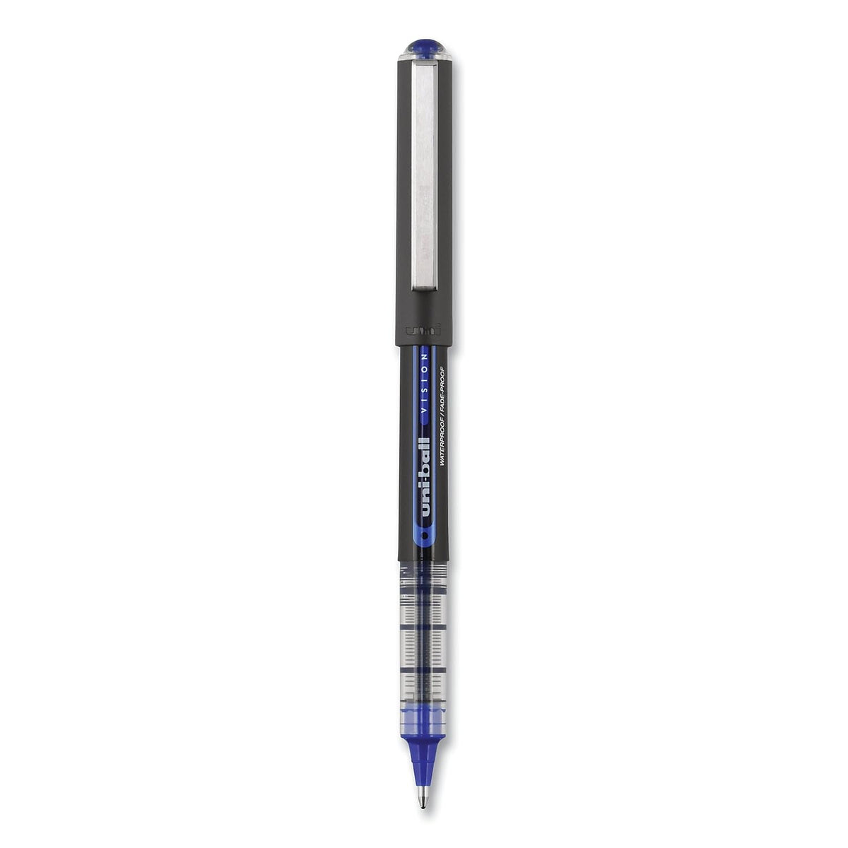 uniball Vision Rollerball Pens Broad Point, 1.0mm, Blue, 12 Pack