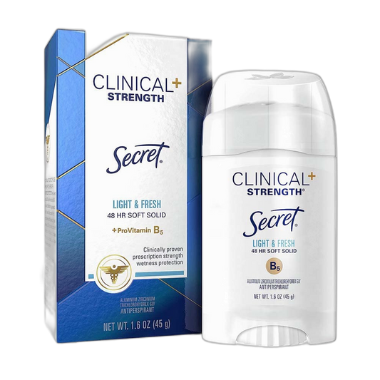 Secret Clinical Strength Anti-Perspirant Deodorant Soft Solid, Light & Fresh Scent 1.60 oz (Pack of 3)