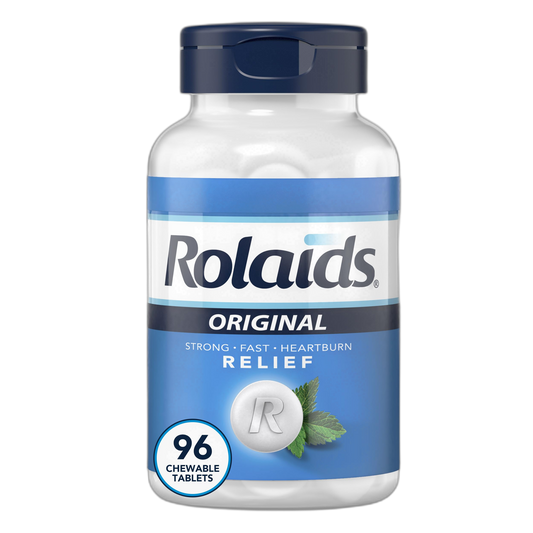 Rolaids Original Strength Antacid, 96 Chewable Tablets, Mint Flavor, Original Strength Heartburn Relief