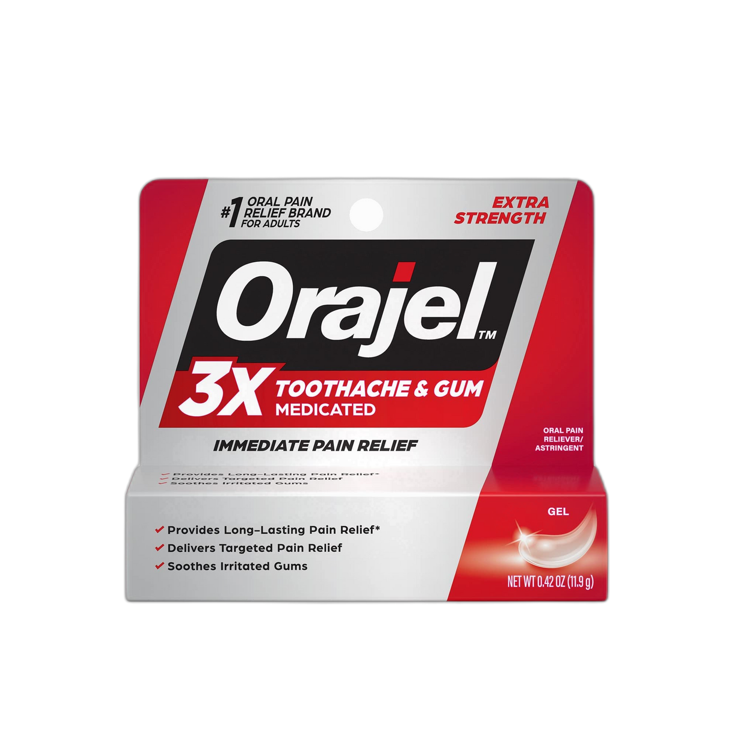 Orajel, Instant Pain Relief Gel, Severe Toothache - 0.25 oz, 2 Pack