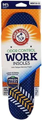 Arm & Hammer Memory Foam Work Insoles, Men's Sizes 8-13, 1 Pair (3 Pack)