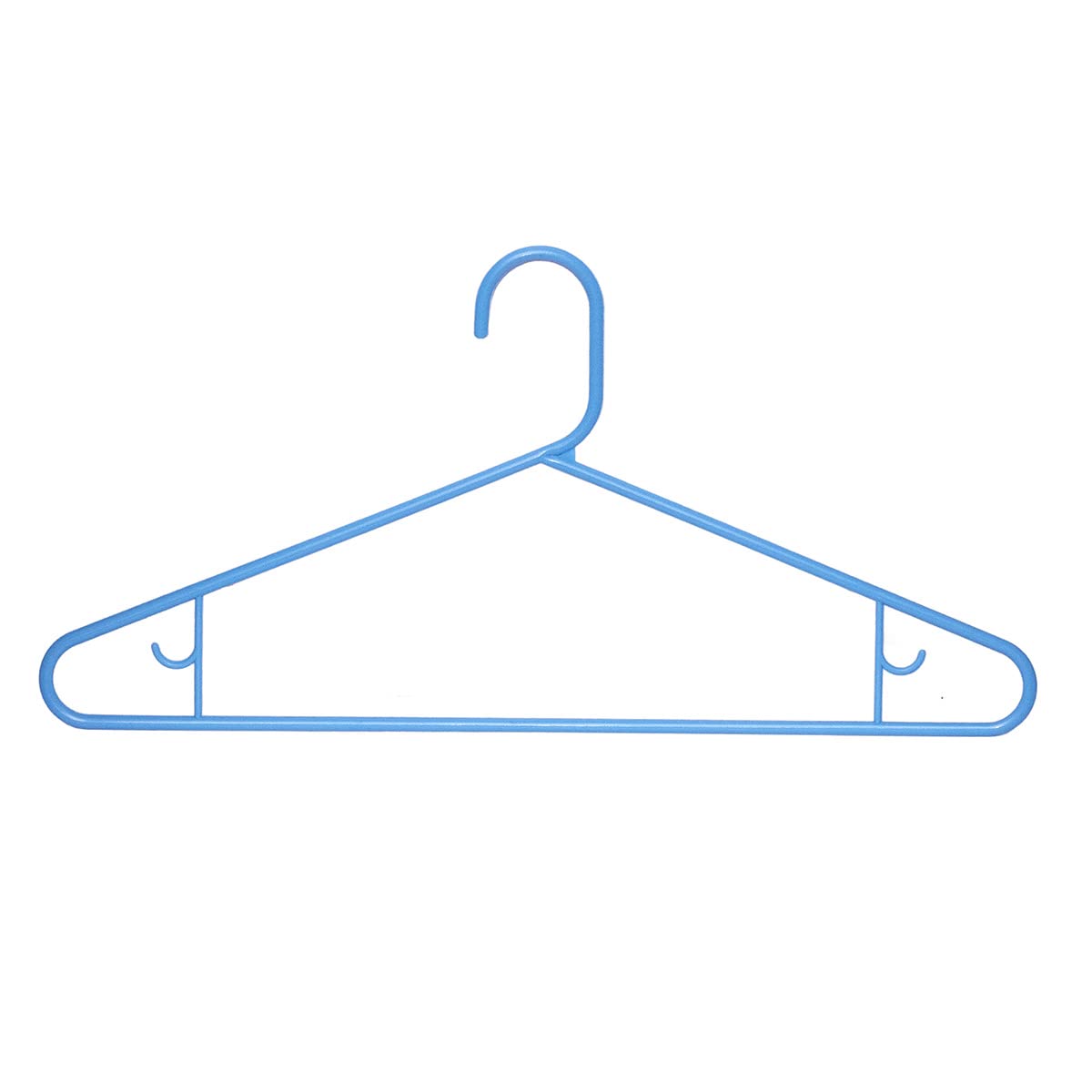 Clorox Blue Plastic Clothes Hangers – 10 Pack | Ideal for Everyday Standard Use | Two Accessory Hooks | Value Set