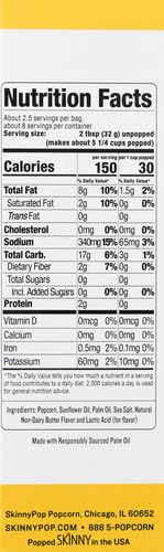 SkinnyPop Butter Popcorn, 2.8 Oz, 3 Ct