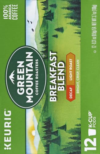 Green Mountain Keurig Decaf Coffee Breakfast Blend, 0.31 Ounce (Pack of 12)