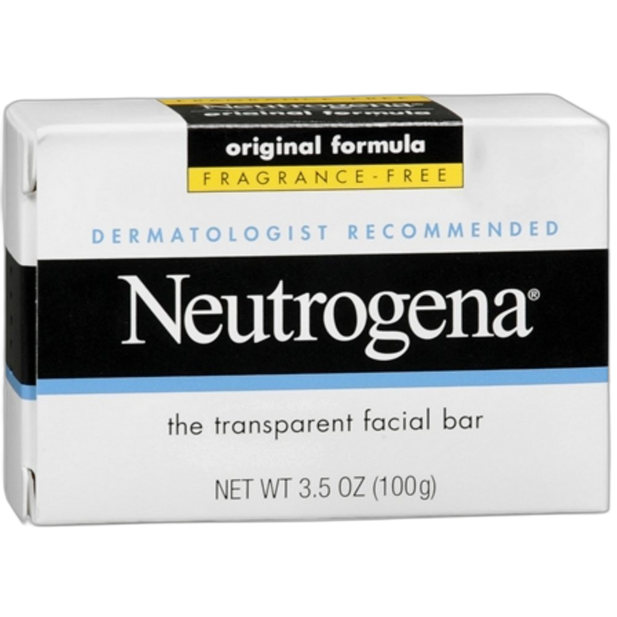 Neutrogena The Transparent Facial Bar Original Formula, Fragrance Free 3.50 oz (Pack of 5)