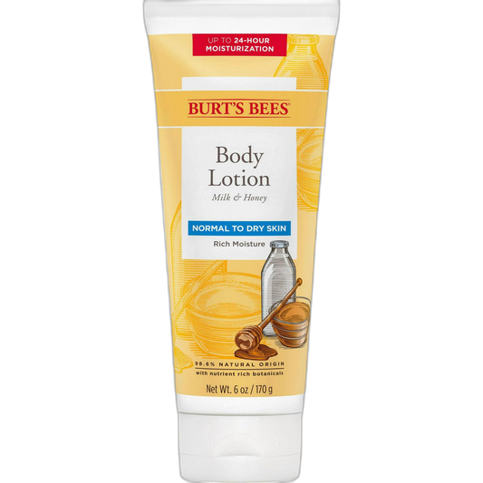 Burt's Bees Naturally Nourishing Milk & Honey Body Lotion 6 oz (Pack of 2)