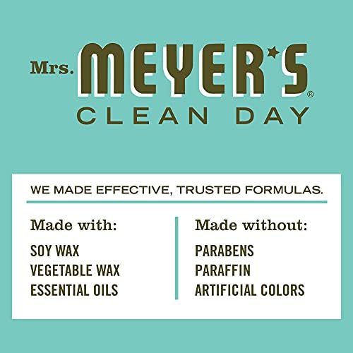 Mrs. Meyer's Clean Day Soy Aromatherapy Candle, Made Essential Oils, Basil, 7.2 Ounce (Pack of 3)