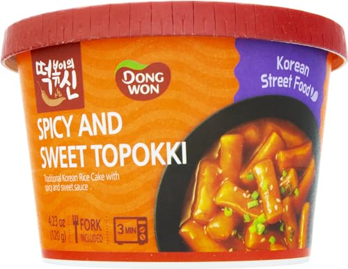 Dong Won Sweet & Spicy Sauce Tokbokki In Cup, 4.23 Ounces (Pack Of 8)