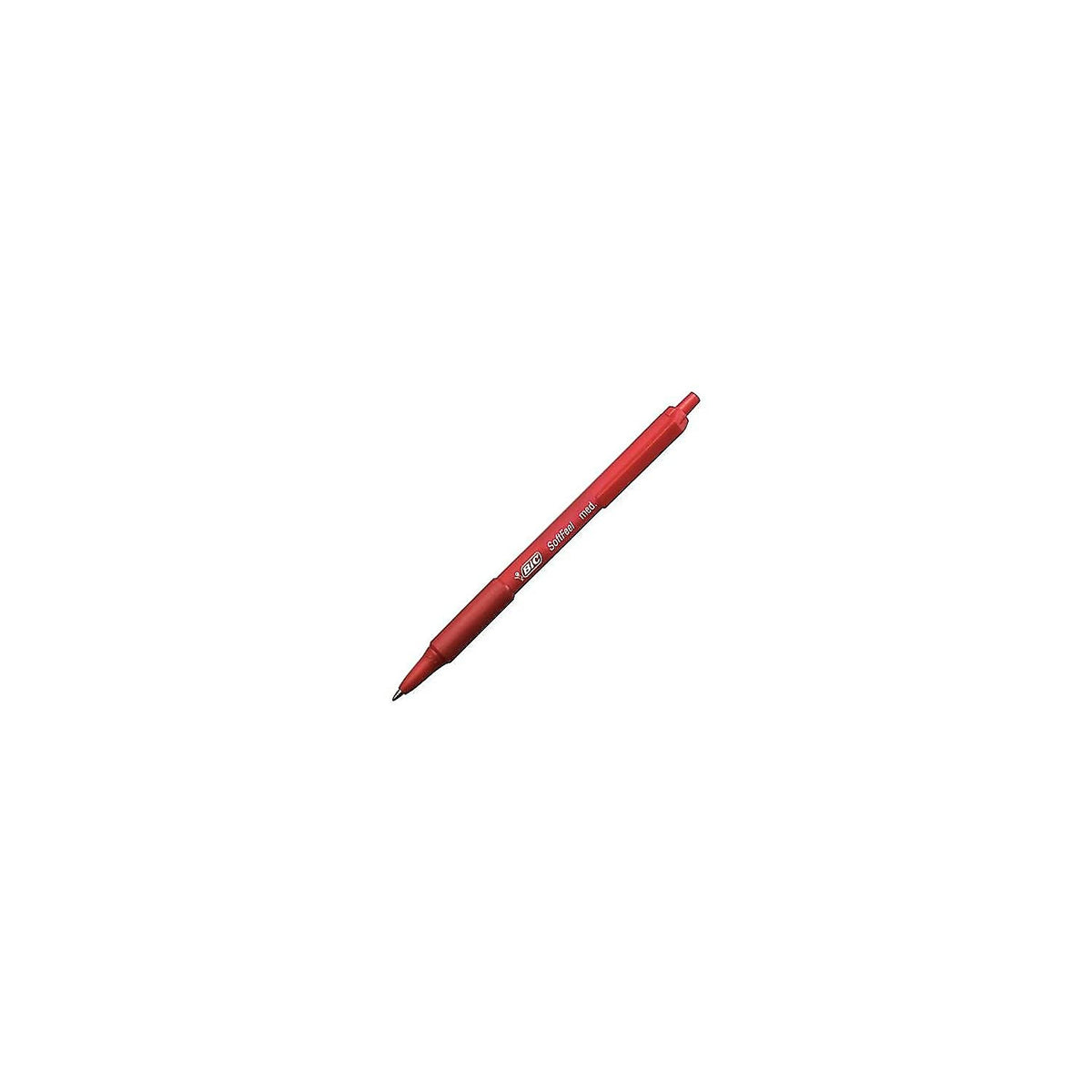 BIC SCSM11RD Soft Feel Retractable Ballpoint Pen, Red Ink, 1mm, Medium, Dozen