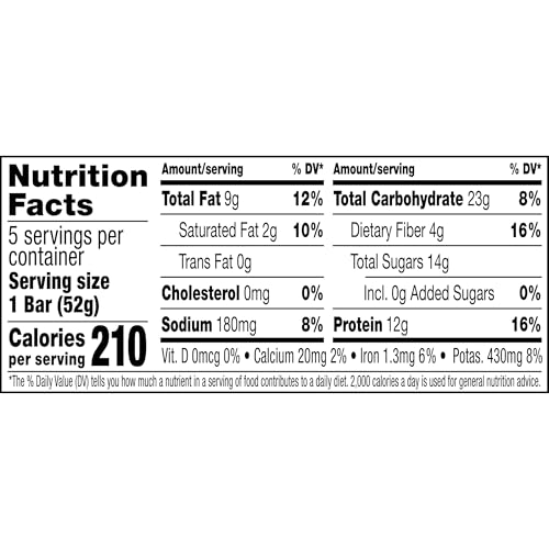 RXBAR Protein Bars, Protein Snack, Snack Bars, Peanut Butter Chocolate, 9.1oz Box (5 Bars)
