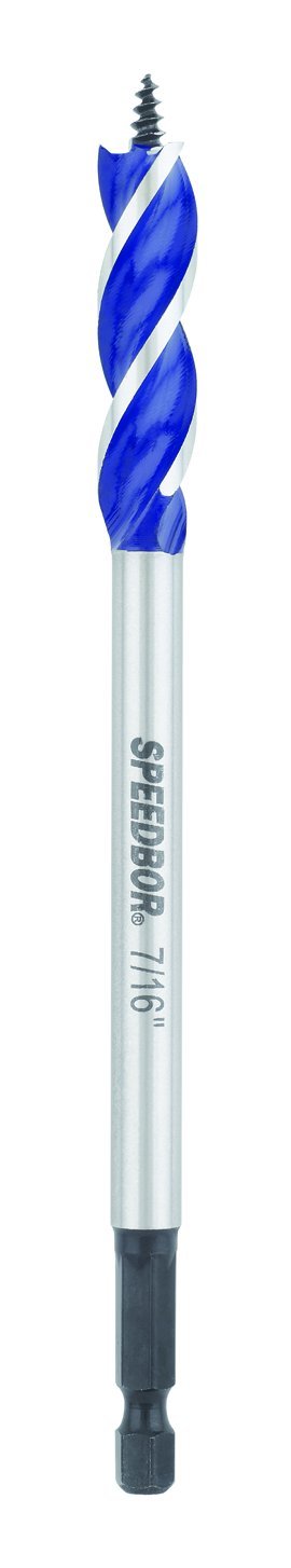 IRWIN SPEEDBOR Tri Flute Wood Drill Bit 7/16"(3041015), Black