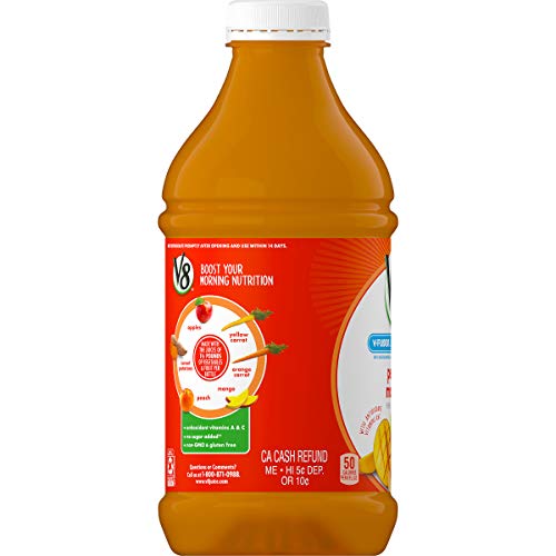 V8 Light Peach Mango, 46 Fl Oz (Pack of 6)