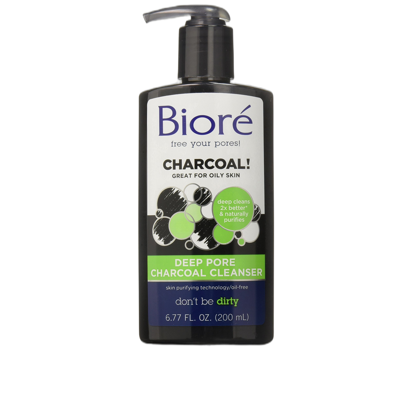 Biore Deep Pore Charcoal Cleanser, 6.77 Oz (Pack of 3)