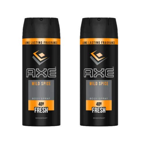 2 Pack Axe Wild Spice Mens Deodorant Body Spray, 150ml (5.07 oz)