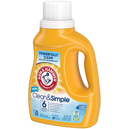 Arm & Hammer Clean & Simple, 25 Loads Liquid Laundry Detergent, 43.75 Fl oz, (packaging may vary)