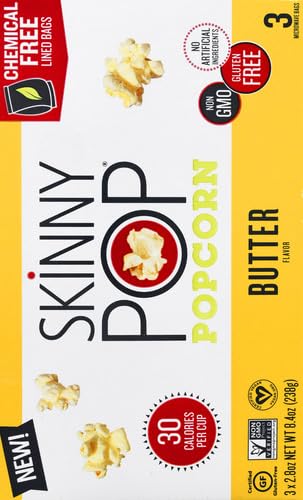 SkinnyPop Butter Popcorn, 2.8 Oz, 3 Ct