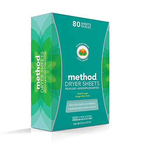 Method Dryer Sheets, Beach Sage, 80 Count