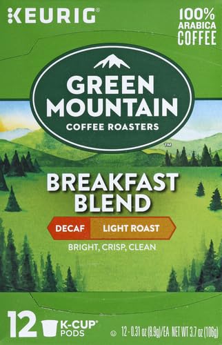 Green Mountain Keurig Decaf Coffee Breakfast Blend, 0.31 Ounce (Pack of 12)