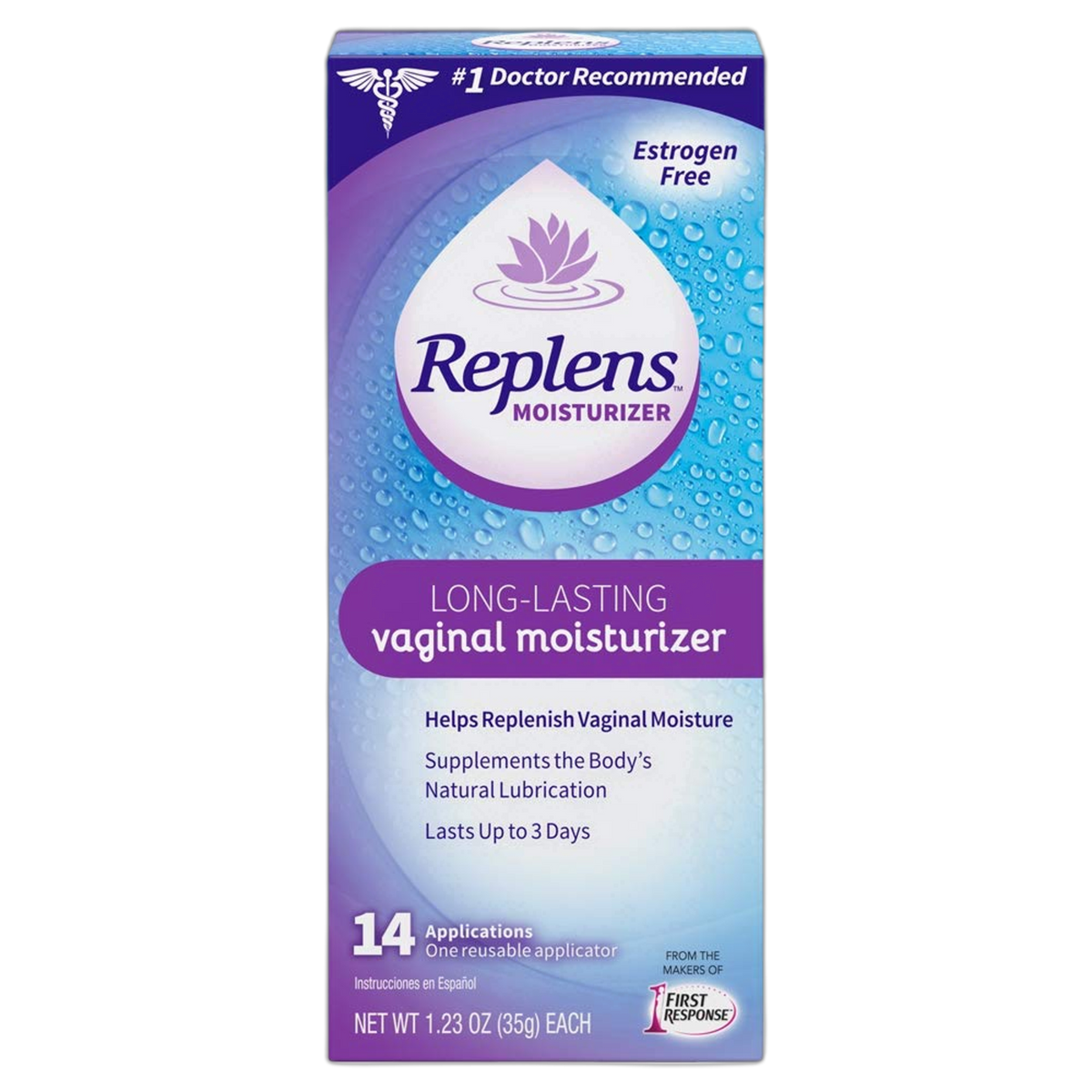 Replens Long-Lasting Vaginal Moisturizer with Reusable Applicator, 1.23 Ounce