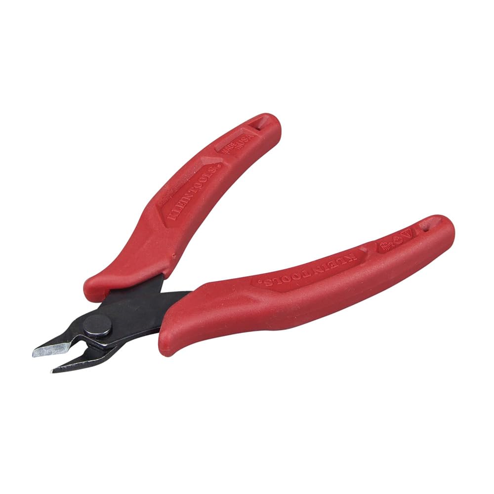 Klein Tools D275-5 Diagonal Flush Cutters, Made in USA, Micro Wire & Compact Zip Tie Cutter, Ultra-Slim Precision Flush Cutter for Work in Confined Areas, 5-Inch