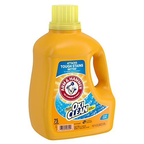 Arm & Hammer Plus OxiClean Fresh Scent, 75 Loads Liquid Laundry Detergent, 118.1 Fl oz