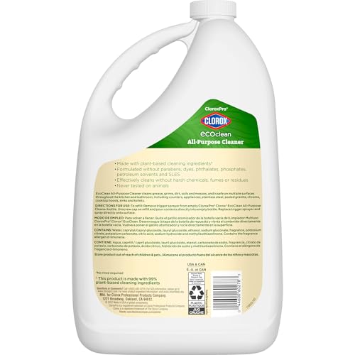 CloroxPro Clorox EcoClean All-Purpose Cleaner Refill, 128 Fluid Ounces, Pack of 4